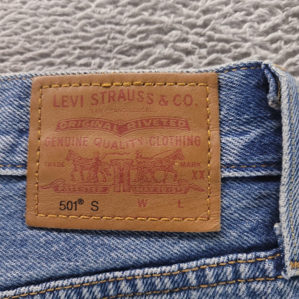 Levis 501 Jeans Womens 30 Blue Skinny Button Fly Light Wash - Picture 4 of 11